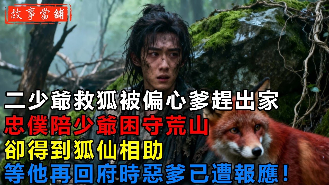 二少爺救狐被偏心爹趕出家，忠僕陪少爺困守荒山，卻得到狐仙相助，等他再回府時惡爹已遭報應！| 民間故事 | 故事當舖