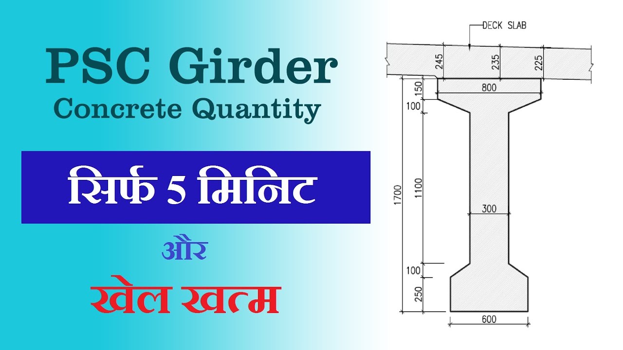 How to Calculate PSC Girder Concrete Quantity in Hindi