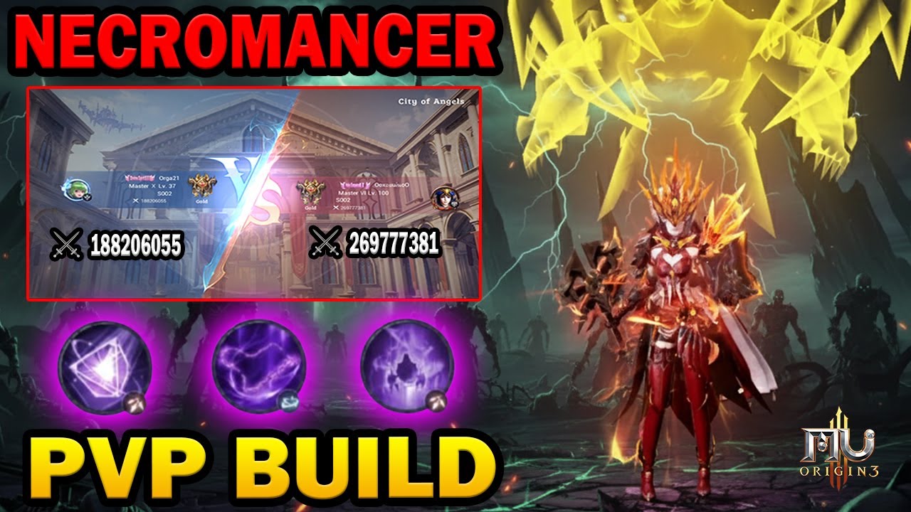MU ORIGIN 3 ASIA  - NECROMANCER | ULTIMATE PVP BUILD SKILLS  | MenchDrey