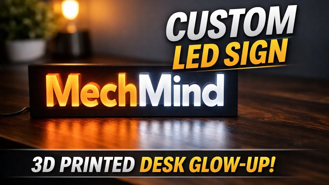 I Designed & 3D Printed a Custom LED Sign (Fusion 360 + Bambu Lab)