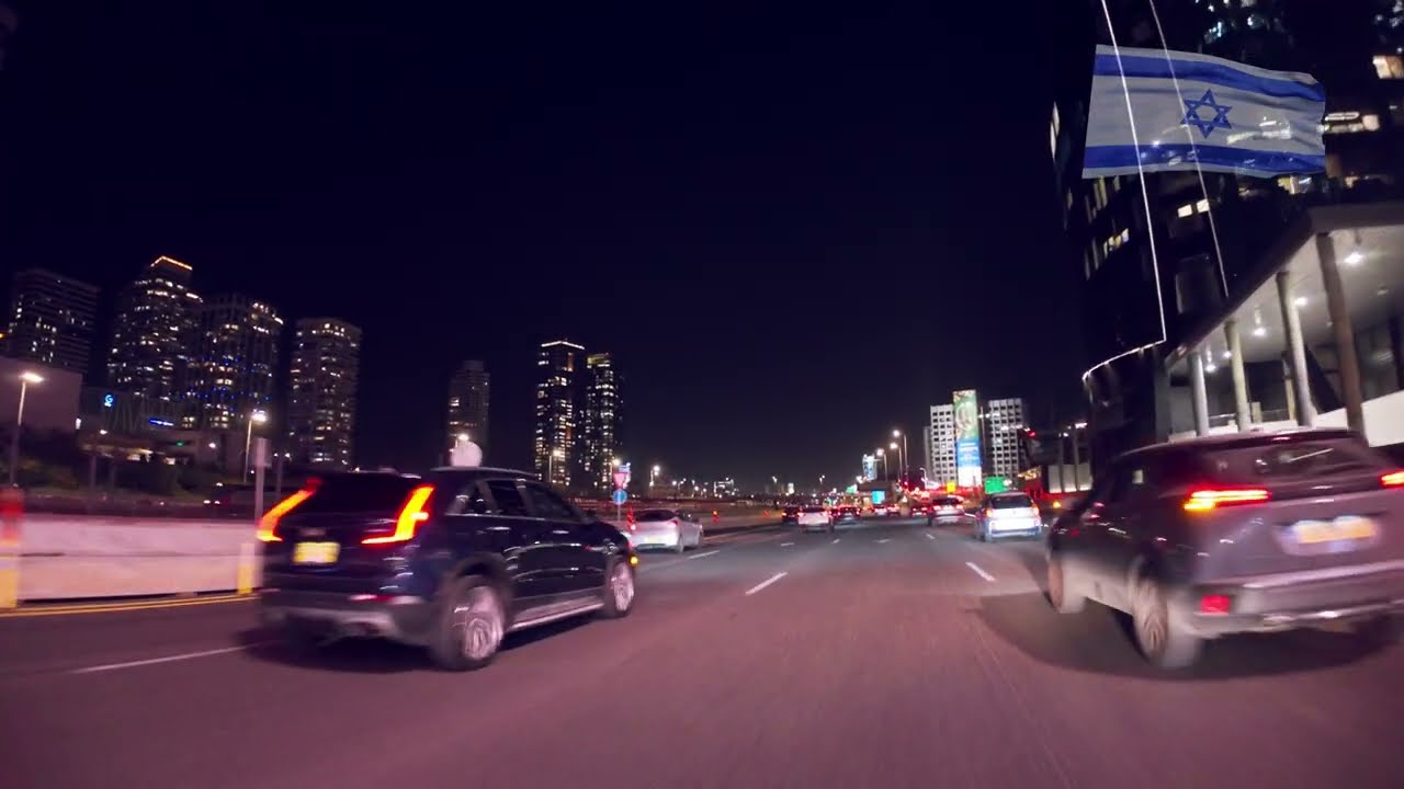 Evening drive through Ayalon/Israel/video/4k/Osmo Pocket 3