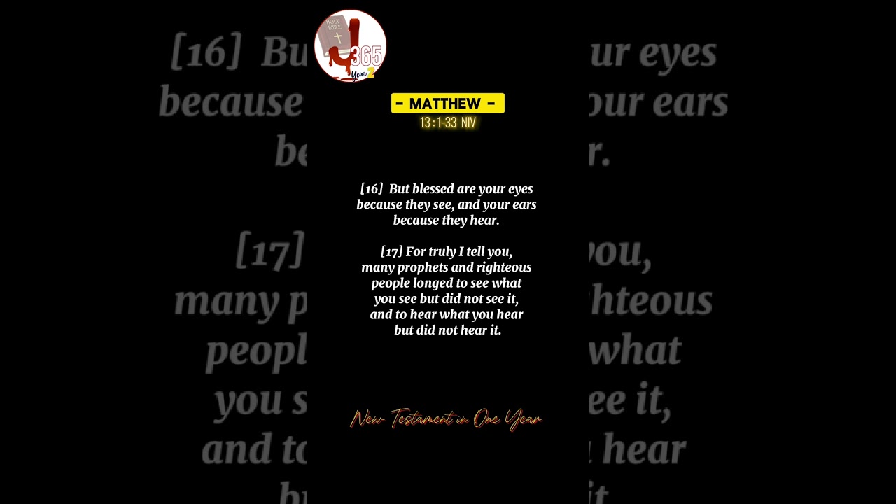 📖 Day 18 : MATTHEW 13 : 1-33 NIV ✨️ #Bible #ReadScripture #J365 #NewTestament #BookOfMatthew #Jesus