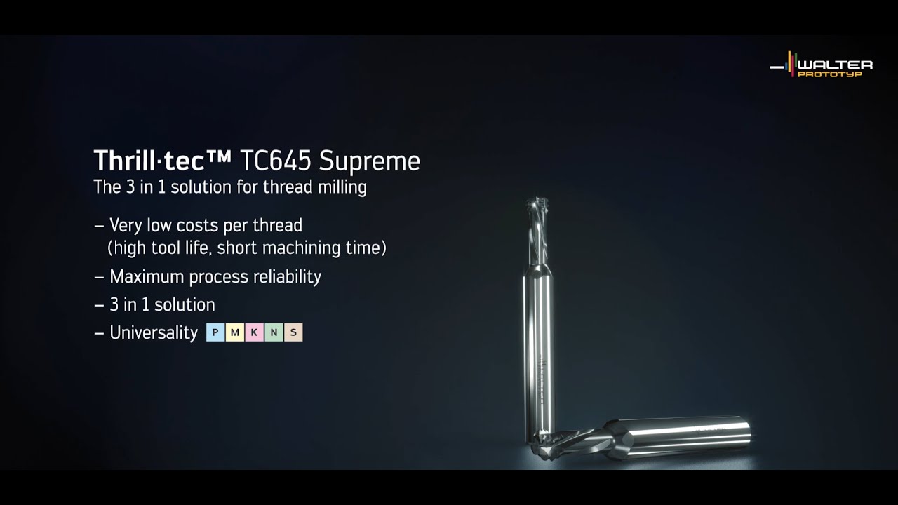TC645 SUPREME THREAD MILLING CUTTER - Thrill&middot;tec&trade; &ndash; the 3-in-1 solution for fast thread milling