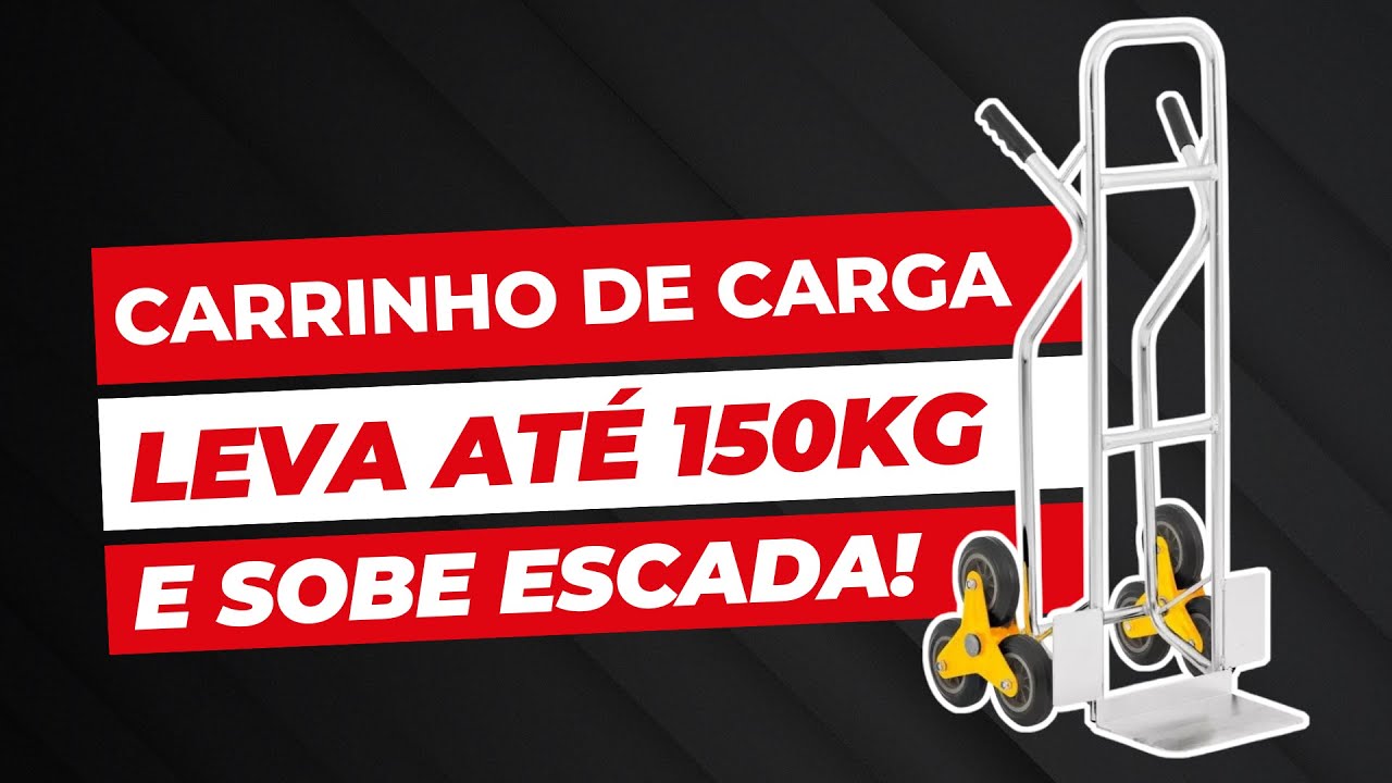 Carrinho de carga leva até 150KG e sobe escada!