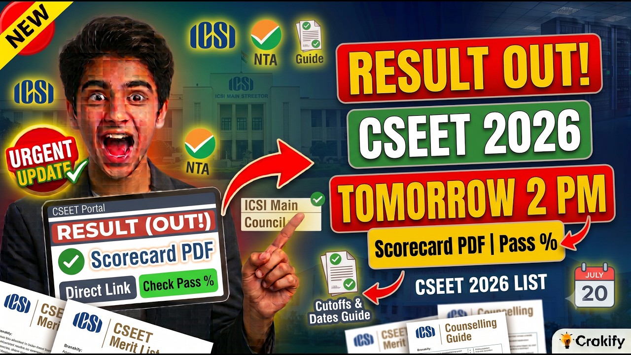 CSEET Result June 2026 LIVE: Scorecard PDF Tomorrow 2 PM | Direct Link & Pass Percentage