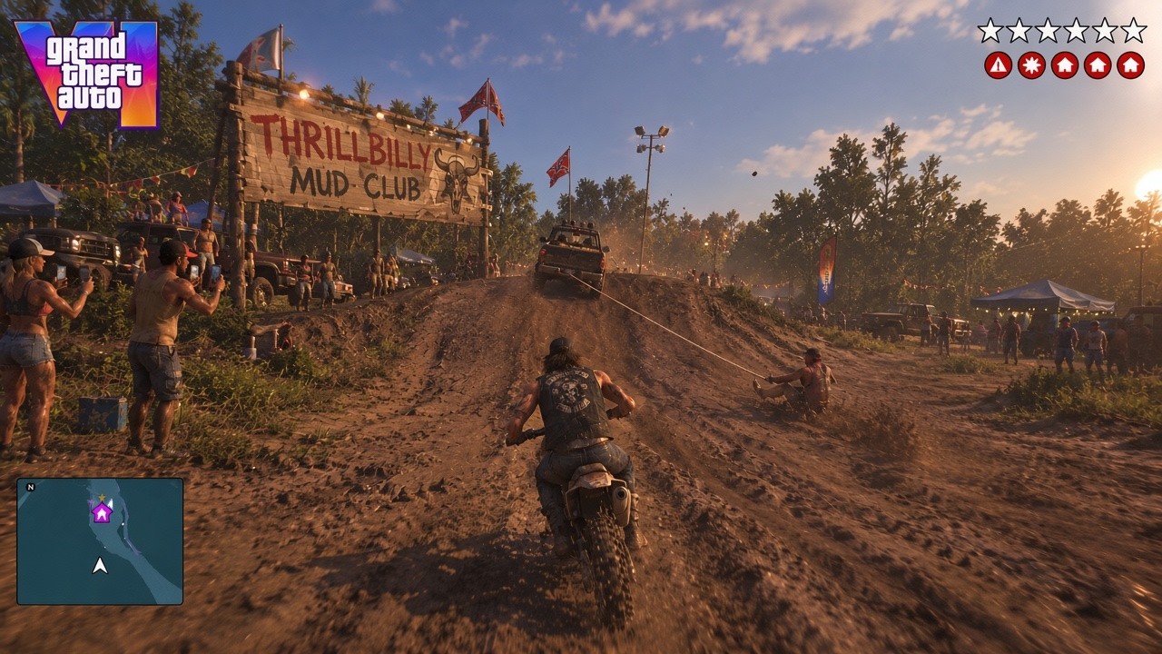 GTA 6 НОВЫЙ слив геймплея, Thrillbilly Mudclub, Cyberleaks, сливы карты. Трейлер 3 (Grand Theft A...