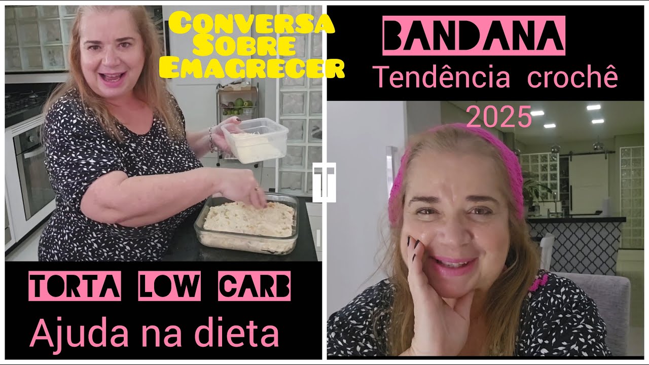 Emagrecer é uma maratona. Torta fácil sem farinha + bandana de crochê que virou moda (e head piece).