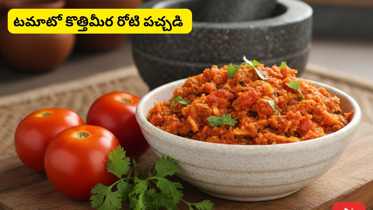 ఇలా రోటిలో చేస్తే… పచ్చడి రుచి డబుల్ 😍|Tomato Kottimeera Roti Pachadi | Easy & Tasty Pachadi 🤤