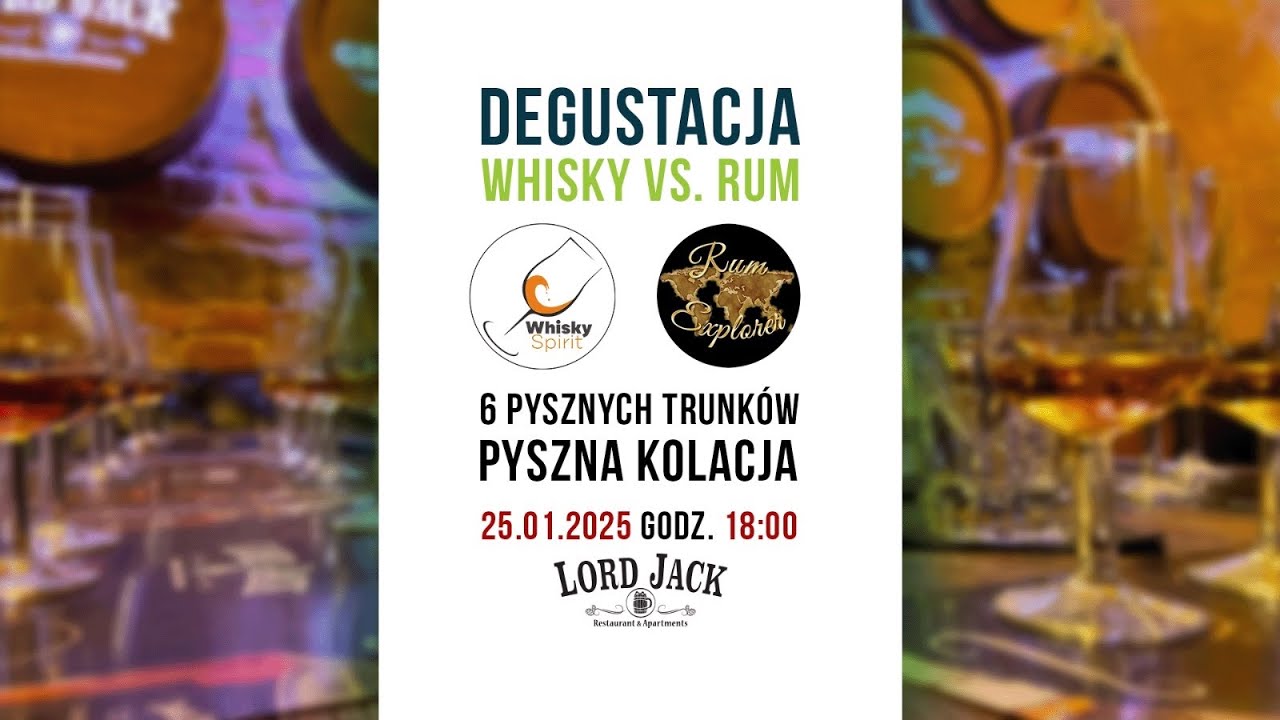 Whisky Spirit whisky vs. rum degustacja w Lord Jack