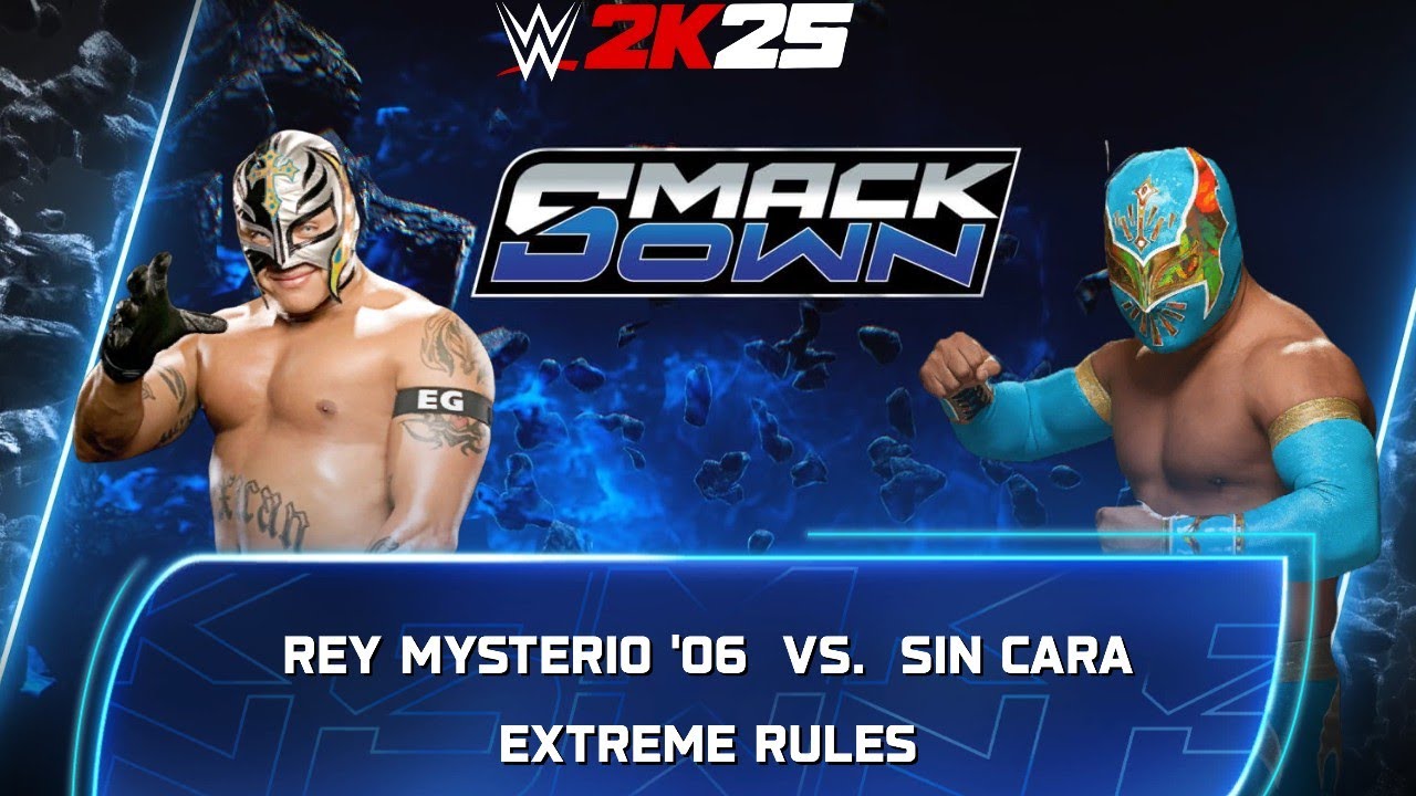 WWE 2k25 — Рей Мистерио '06 против Син Кары: матч по экстремальным правилам на Smackdown