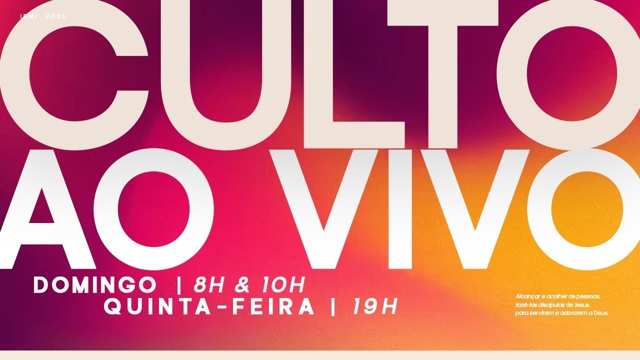 Culto de aniversário da IBMI (56 anos) | Culto Único 9h - 14/12/2025