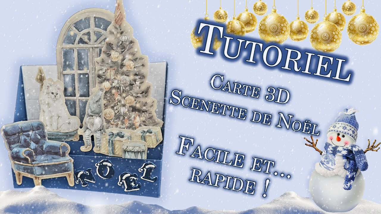 TUTO SCRAP : Carte 3D Scenette Facile et rapide #scrapbooking #creative #action #tutorial #diy #noel