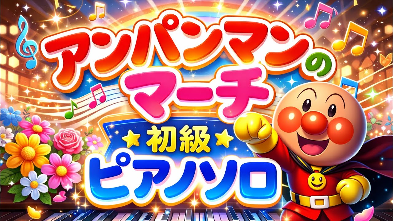 アンパンマンのマーチ　やなせたかし　ピアノソロ　ぷりんと楽譜　初級
