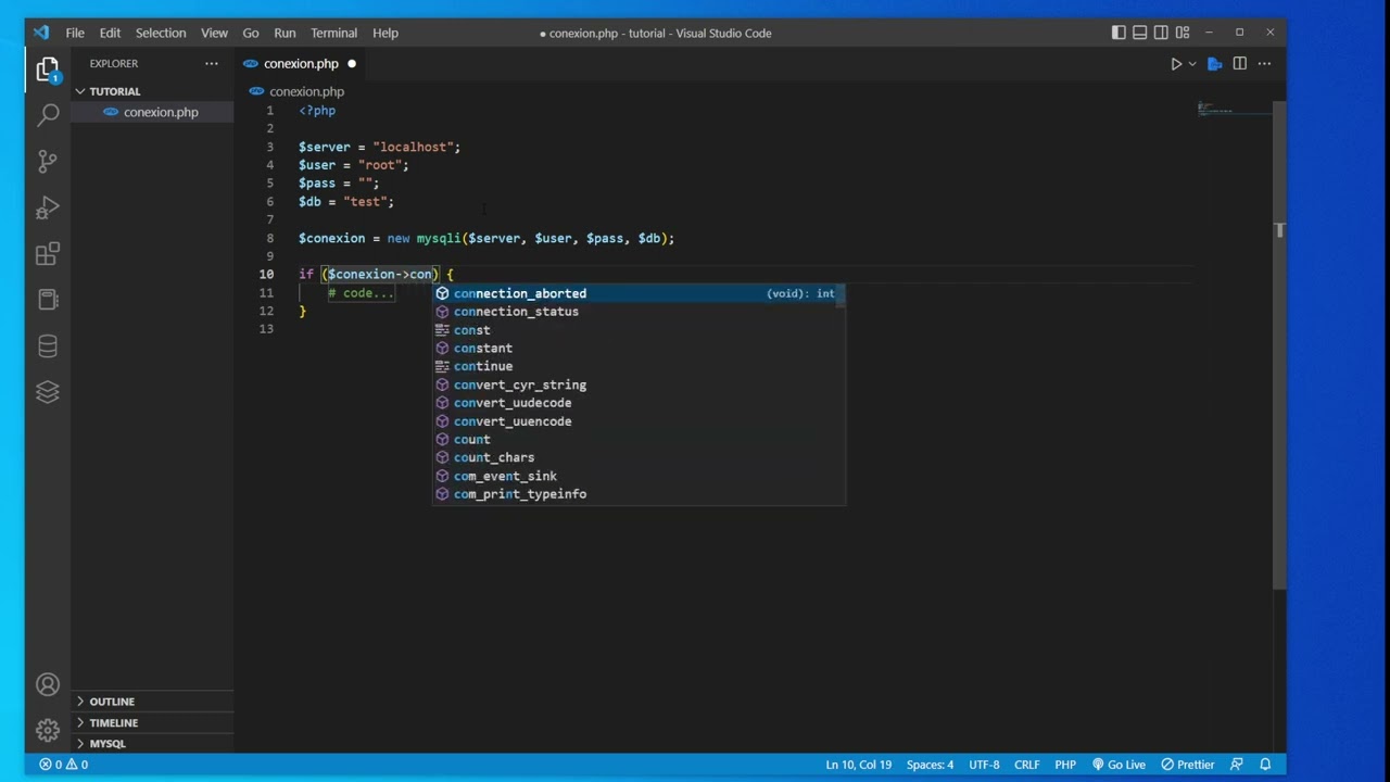 como CONECTAR una base de datos MYSQL con PHP en xampp 🚀