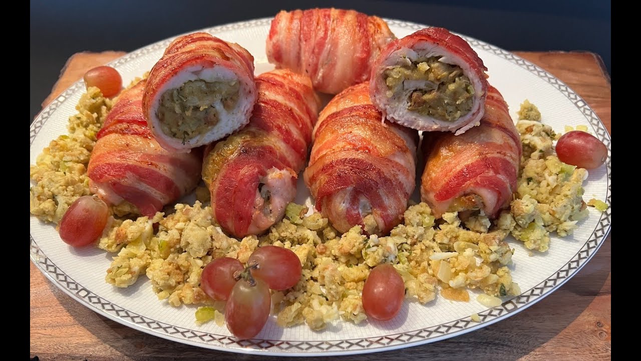 Savory herb stuffed chicken roll ups