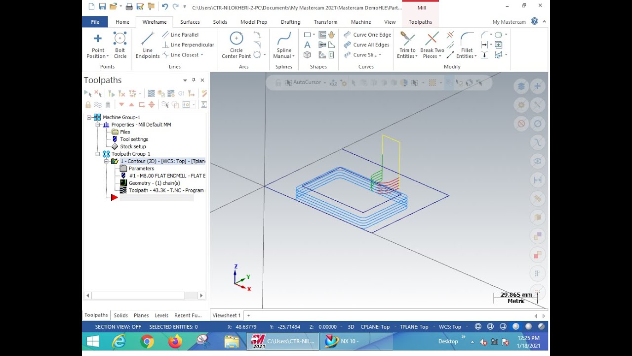 MasterCAM @2D Machining Operation|| 2D contour Milling|| All about 2D countour