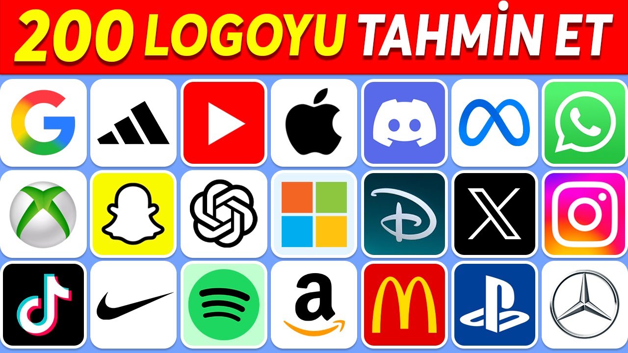 Logoyu Tahmin Et | 5 Saniyede Logo Tahmin Et 🔥| 200 Popüler Logo | Logo Tahmin 2025