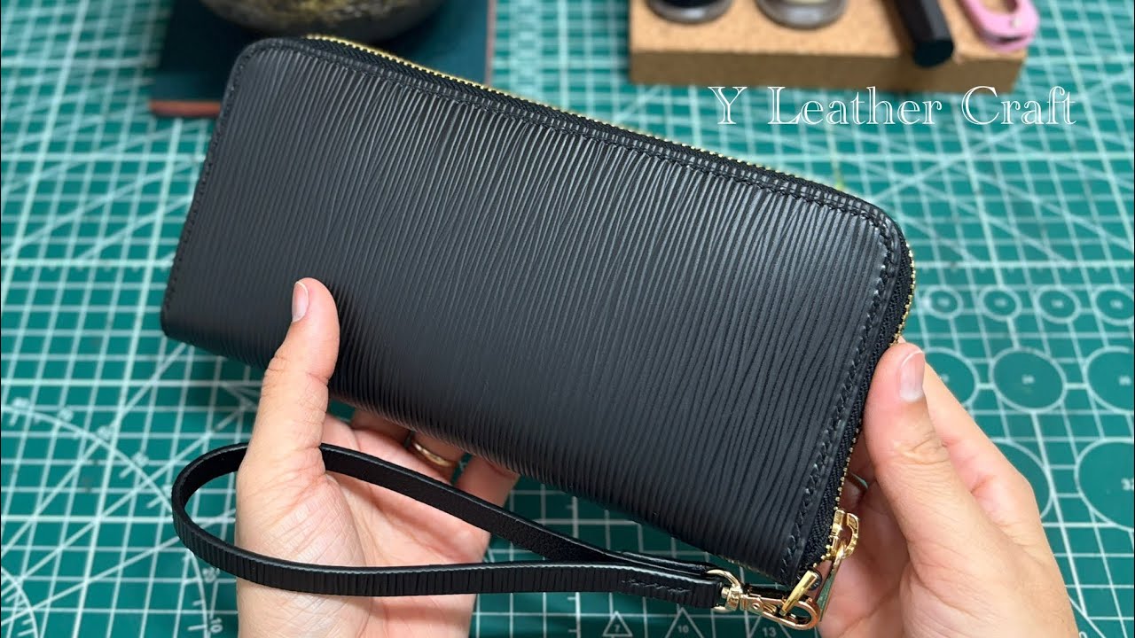 Making a Designer Style Leather Wallet || ASMR 