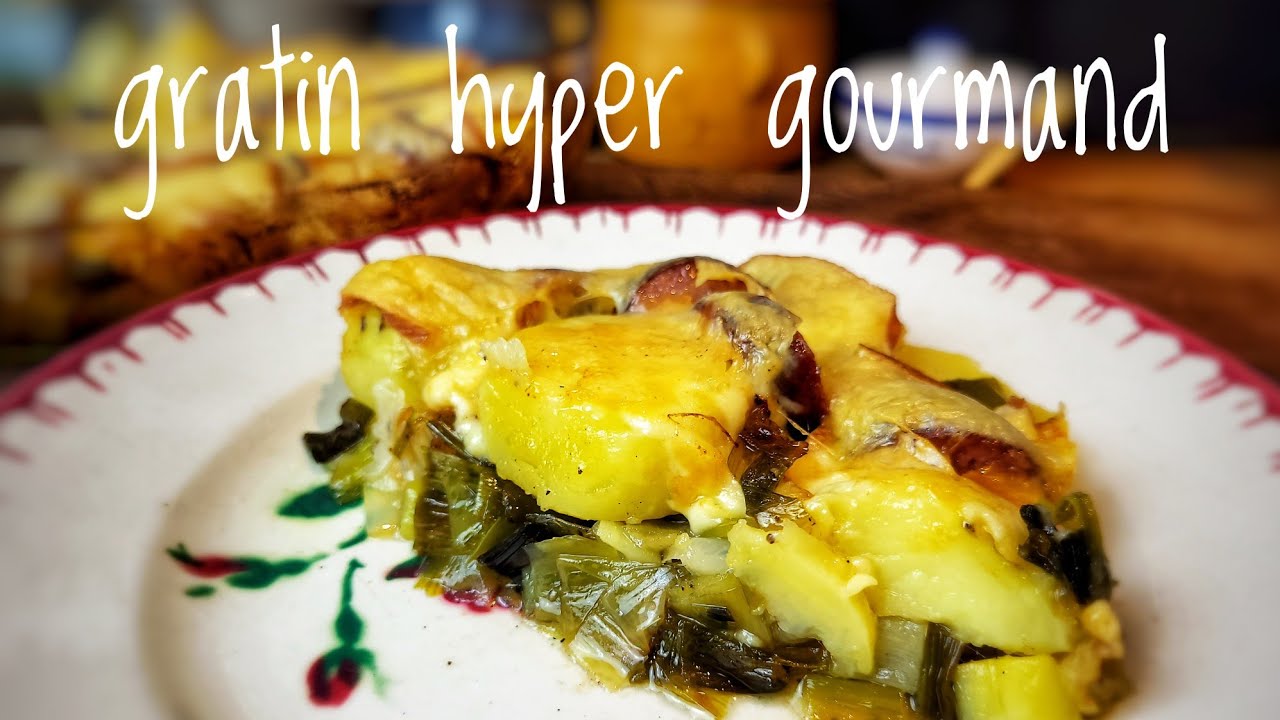 GRATIN de POIREAUX, POMMES DE TERRE, SAUCISSES  ET FROMAGE A RACLETTE