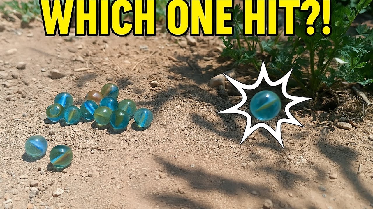 Can I Hit All Marbles in 3 Shots? 💥 INTENSE Backyard Marble Challenge!