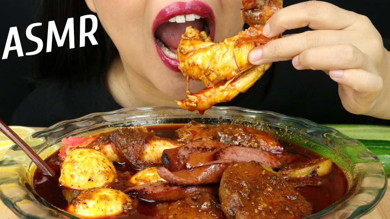 SEAFOOD BOIL, KING CRAB LEGS, LOBSTER TAIL & SAUSAGES SOAKED IN BLOVES SAUCE ~ ASMR  (No Talking)