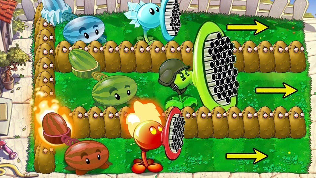 Gatling Pea Fire Snow vs Melon Winter Fire vs Giga Gargantuar vs Dr Zomboss Plants vs Zombies Hack