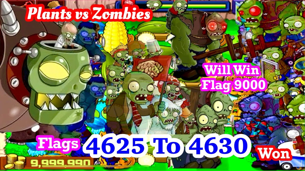 Plants vs Zombies Survival Flags 4625 to 4630