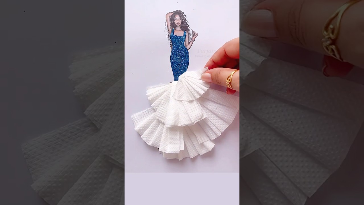 tissue paper art #art #dressdesign #shorts