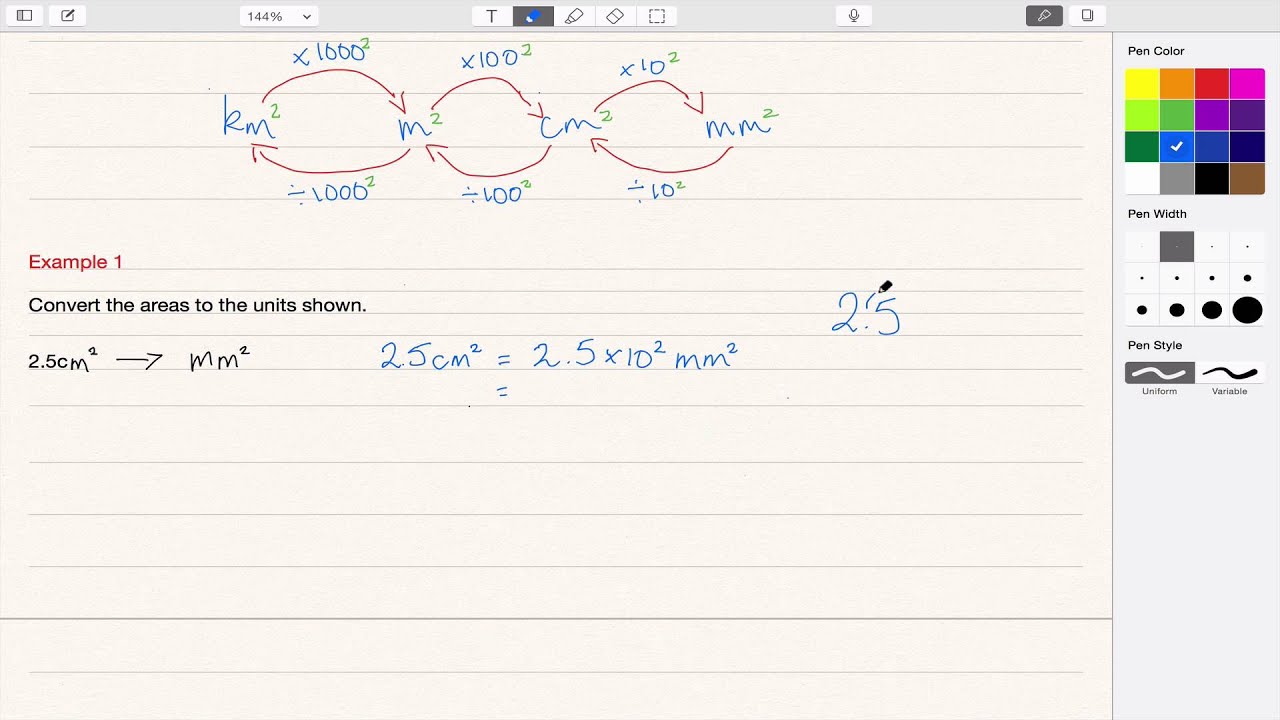 Area intro and conversion of units