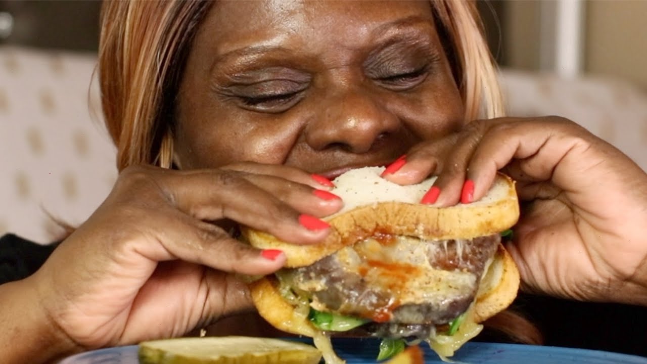 Trying Morning Star Cheese Burger ASMR Eating Sounds