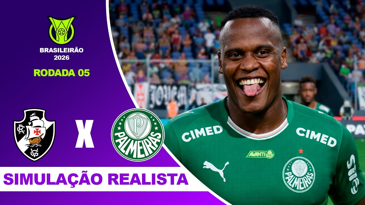 VASCO X PALMEIRAS - Brasileirão Serie A 2026 - RODADA 5º | Simulação Realista
