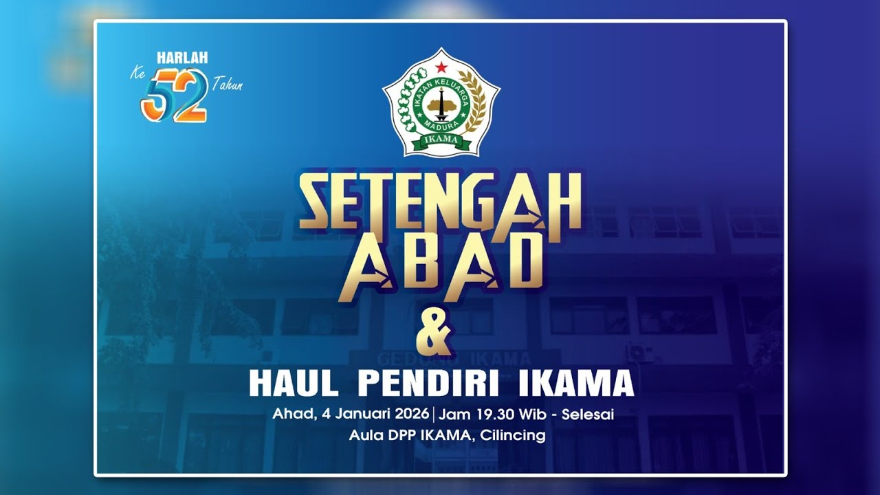 🔴LIVE | SETENGAH ABAD & HAUL PENDIRI IKAMA 04-01-2026 || Aula DPP IKAMA Jakarta Utara