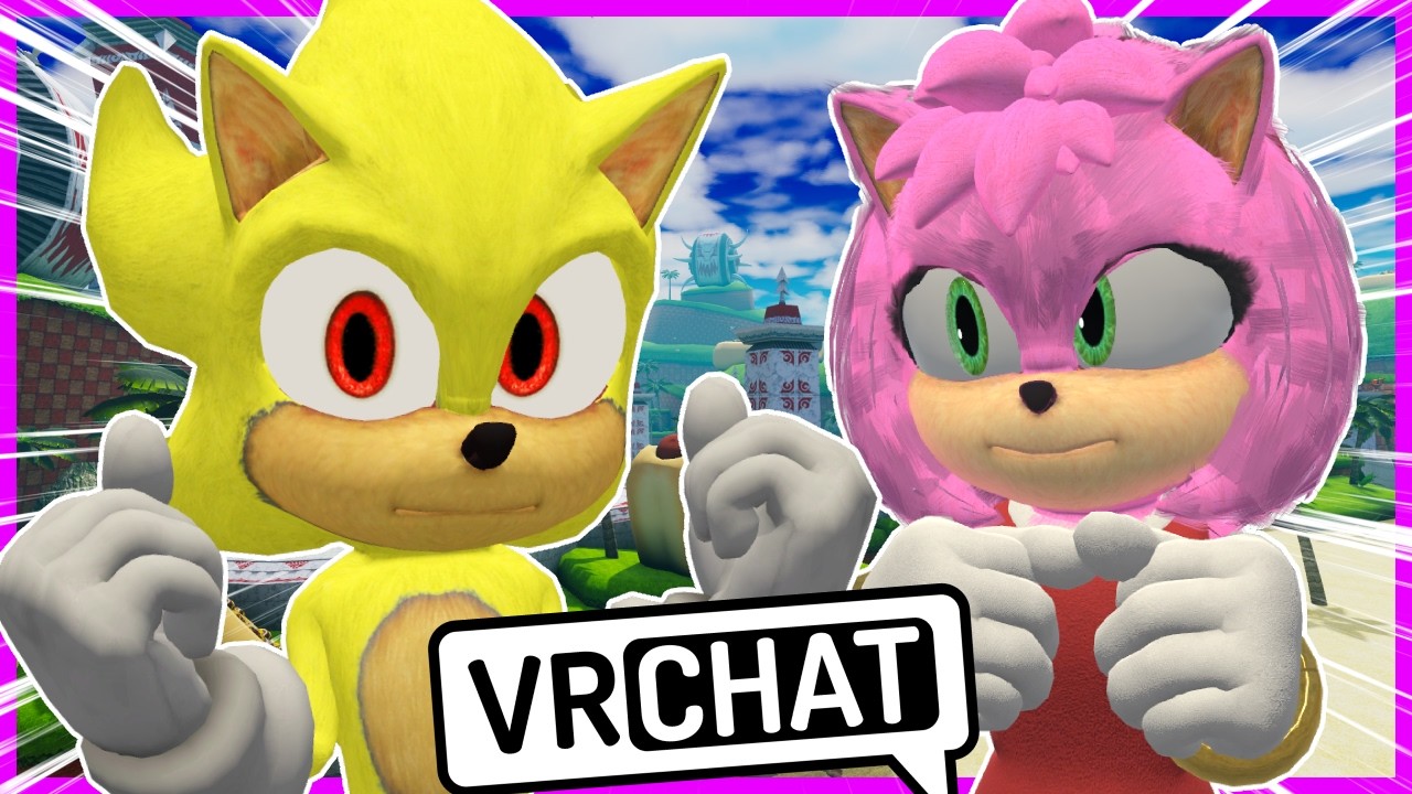 Super Movie Sonic Meets Movie Amy In VRCHAT!!
