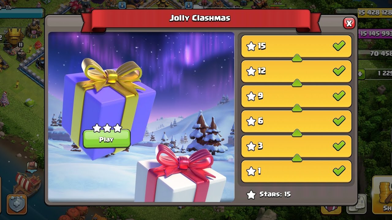 after 10 time attempt so hard 3star in Jolly Clashmas event