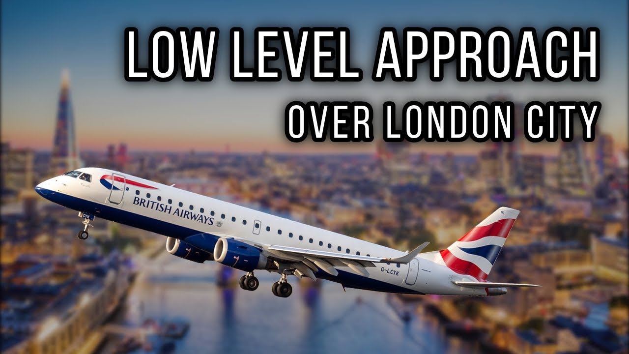 Low-Level Approach into London City! | British Airways E190 | BHD - LCY | ASMR