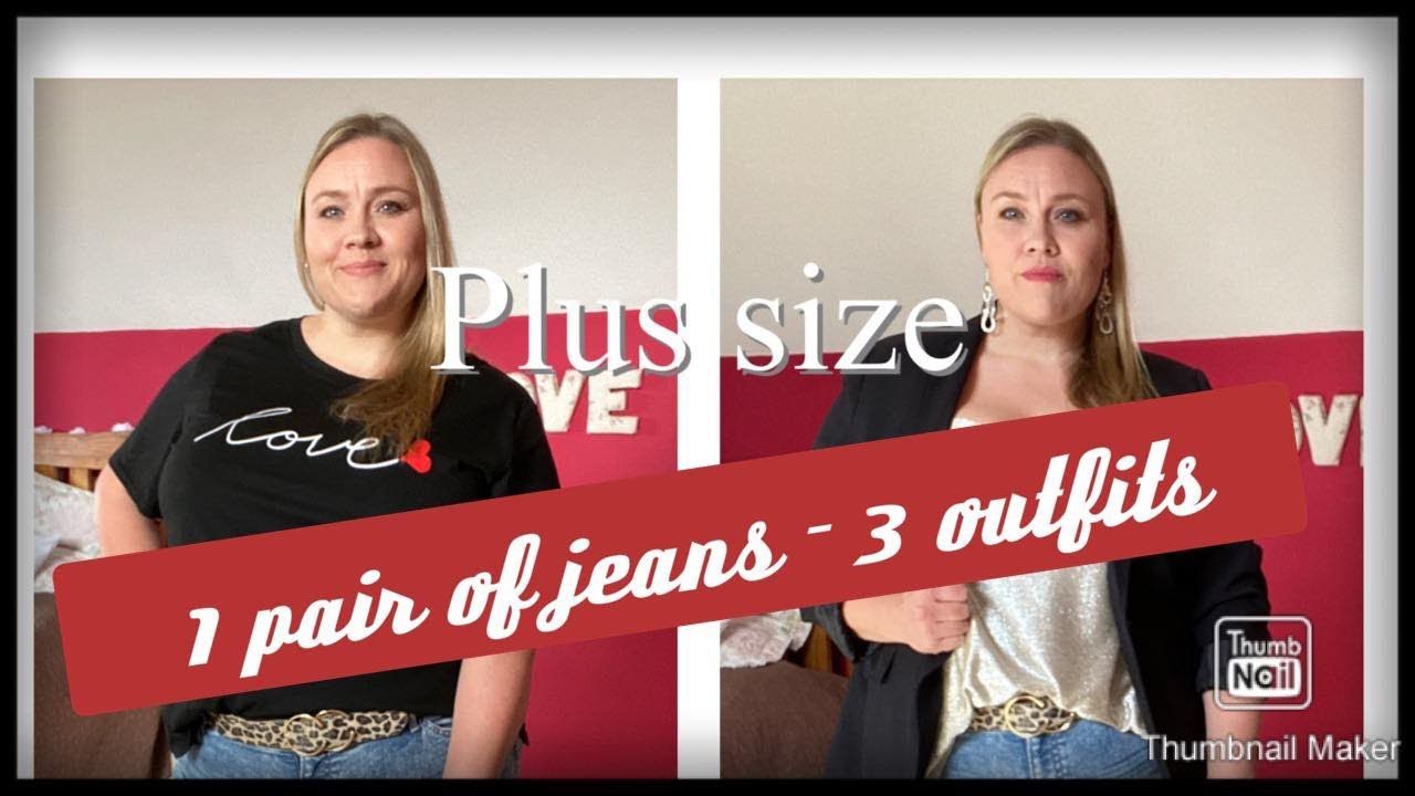 1 pair of jeans, 3 outfits / PLUS SIZE OUTFIT IDEAS / UK size 24 / Fashion Over 40