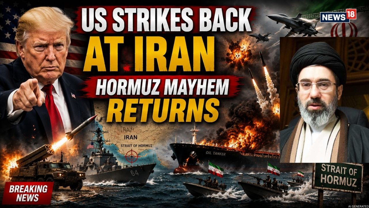 LIVE: US Strikes Iranian Targets After Strait of Hormuz Drone Attack | Cargo Ship Attack | N18G