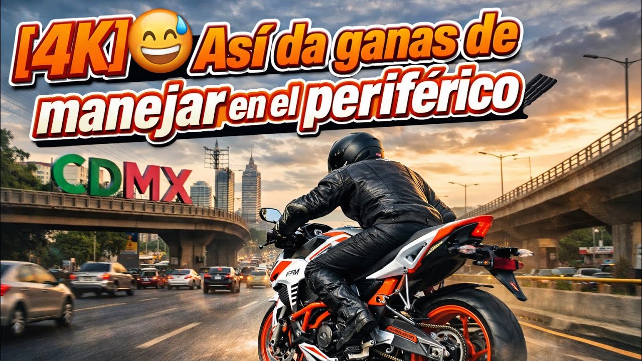 [4K]😅Así da ganas de manejar en el periférico 👏🏼🥷🏻#arturbar #gopro #fypシ゚viral #biker #motovlog 