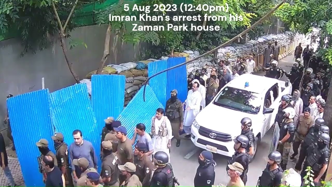 Footage of Prime Minister Imran Khan's Arrest from His Zaman Park House | 5 Aug 2023 (12:40 PM)
