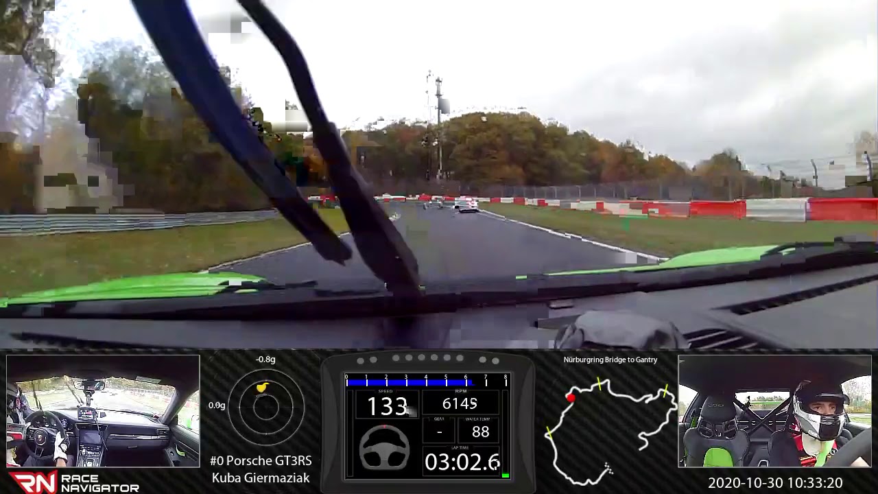 Kuba Giermaziak Nurburgring WET GT3 RS BTG 8:36.9 30.10.2020