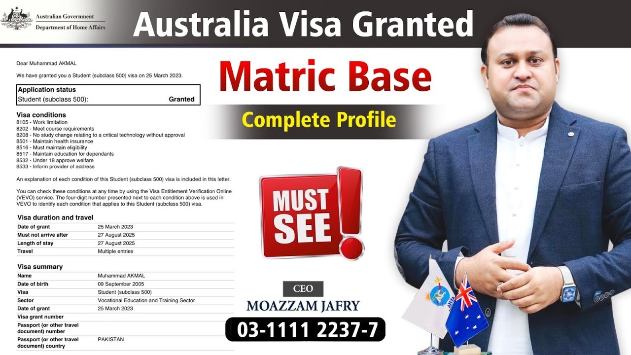 Australian Visa Granted With Matric Education | Vocational Program | Ailya Consultants | Must Watch