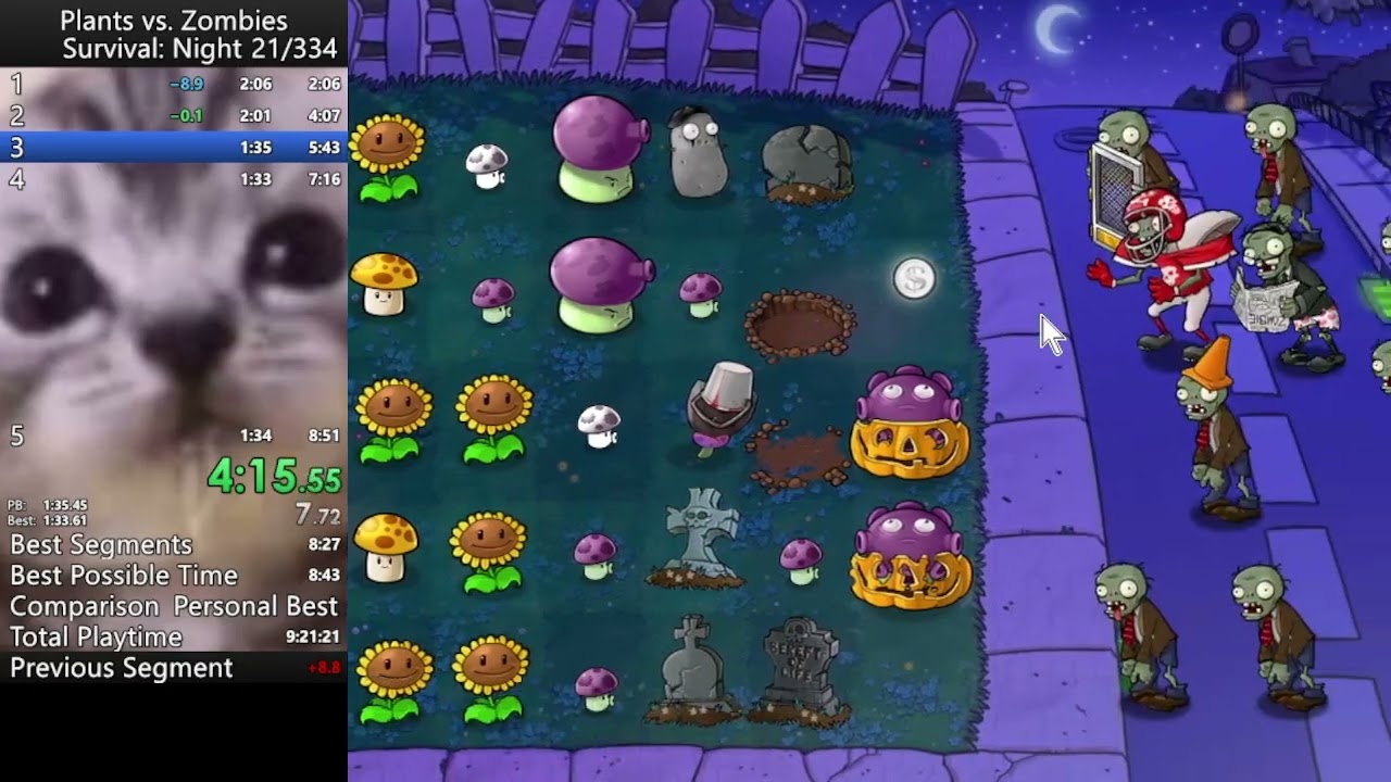 PvZ Survival Night in 8:49 WR