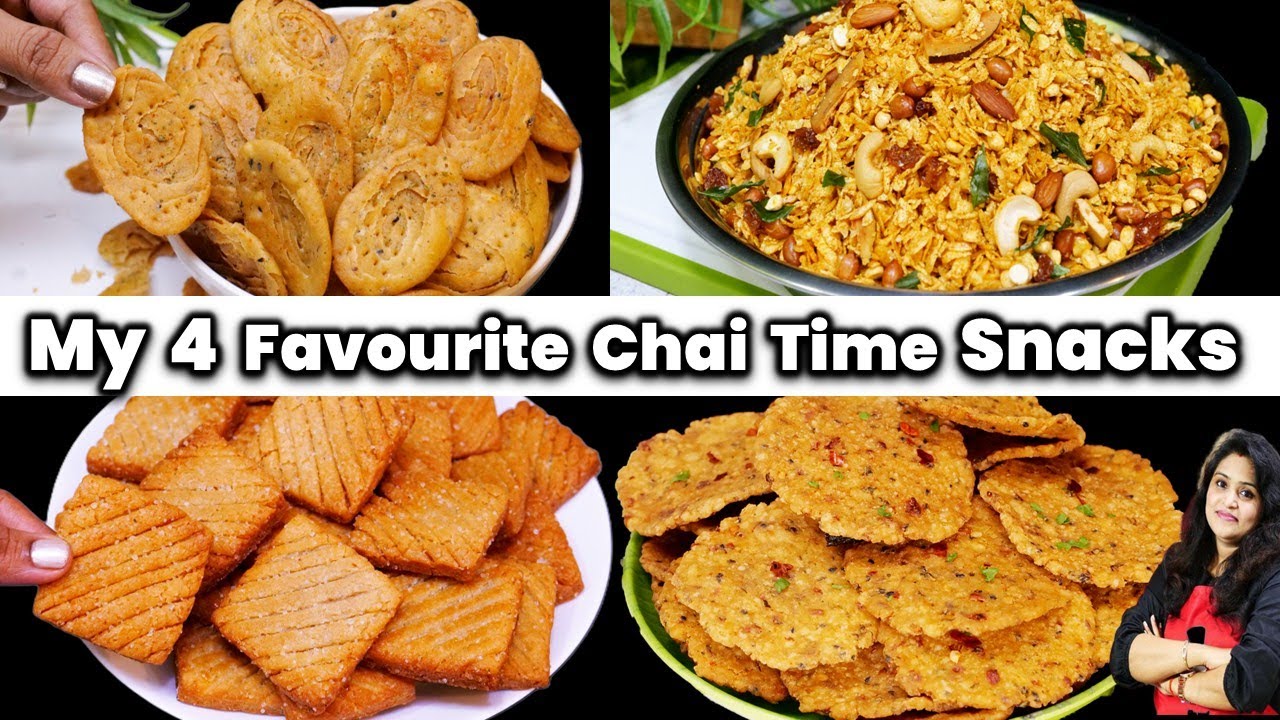 चाय पीने का मज़ा  4 New & Easy Snacks Recipes For Tea-Time | Yummy Tea-Time Snacks Recipes