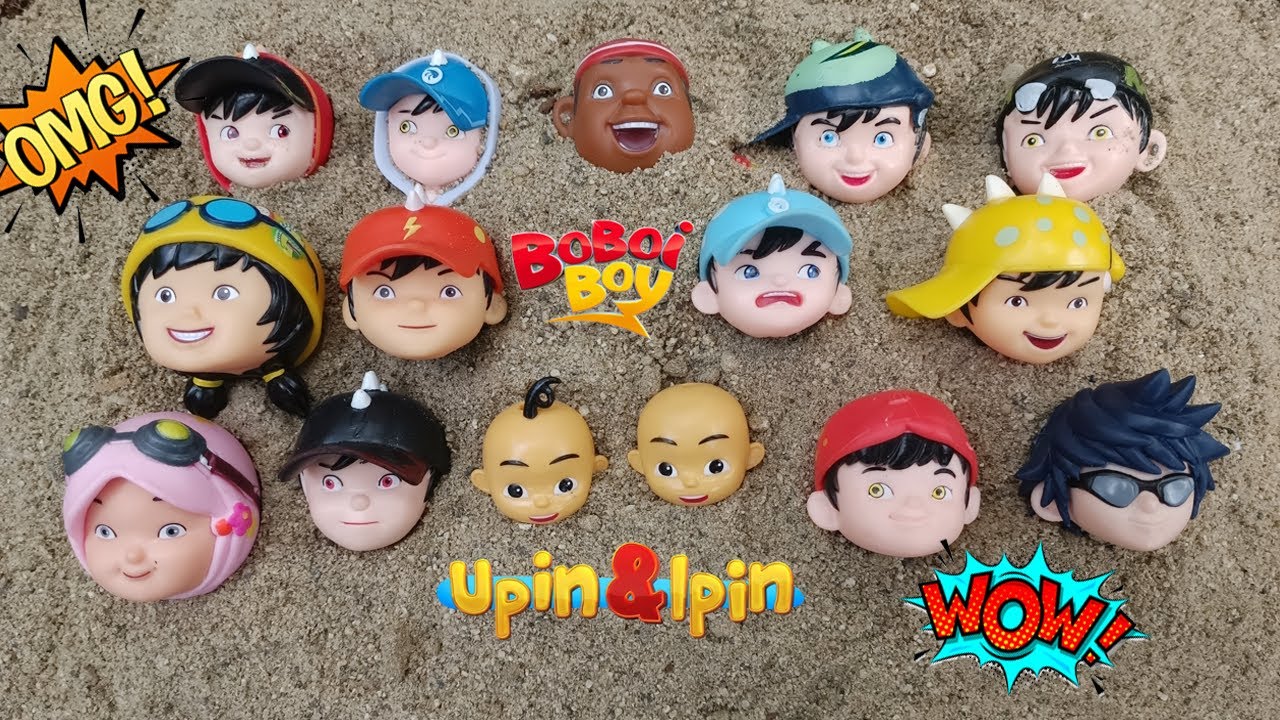 Mencari Mainan Upin Ipin dan Boboiboy Di Dalam Pasir 😱😱😱 | Boneka Lucu