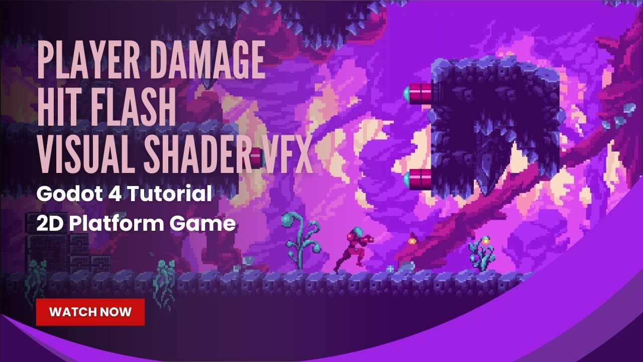 Player Damage and Hit Flash Visual Shader VFX: Godot 4 Tutorial - Pt 16 - 2D Platform Game