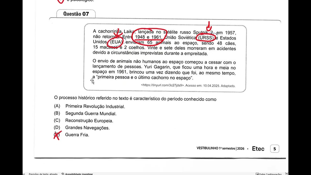 ETEC 2026 - 1º SEMESTRE - Correção (Parte 1/2)🔥