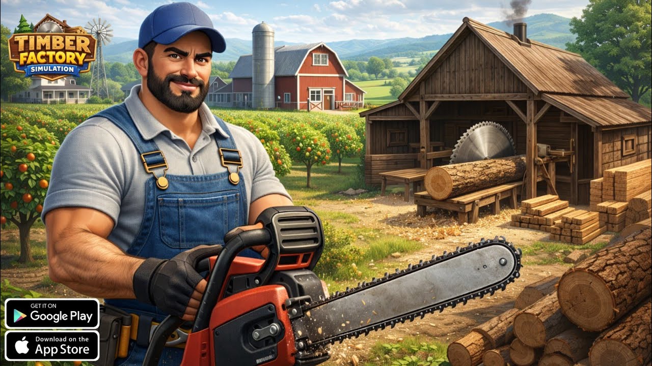 Timber Factory Simulation Gameplay | Tree Cutting & Sawmill Business Simulator (Mobile Game)