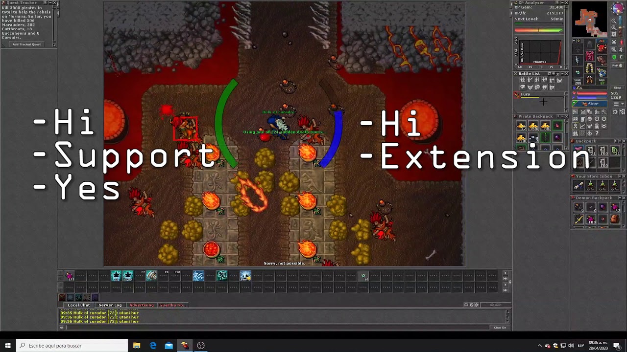 TIBIA HUNT MAGO LVL 70+ FURYS THAIS