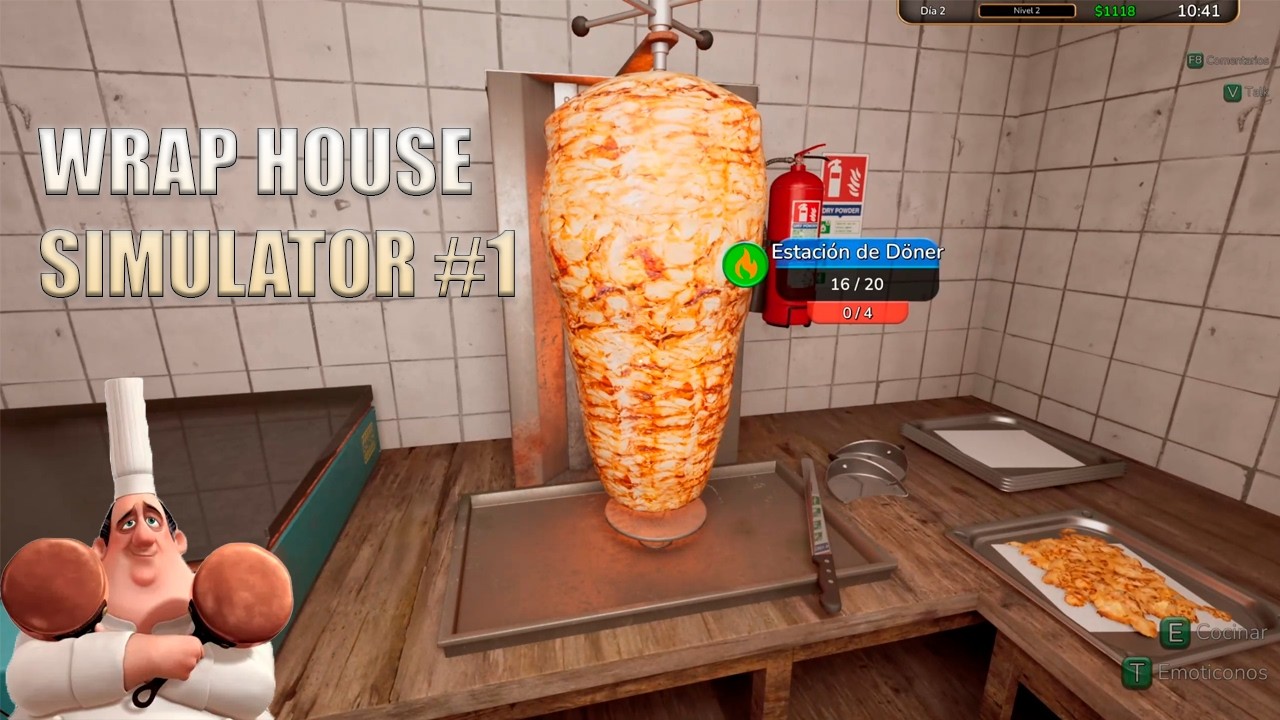 PROBANDO JUEGOS #2: ABRIMOS NUESTRA TIENDA DE KEBAB!!. WRAP HOUSE SIMULATOR