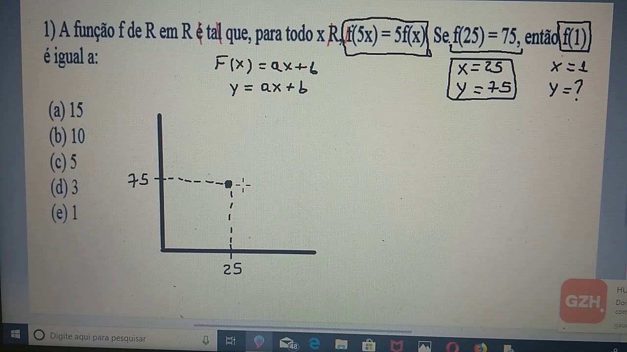 Prova Modelo CPOR - #1 Função do Primeiro Grau !!